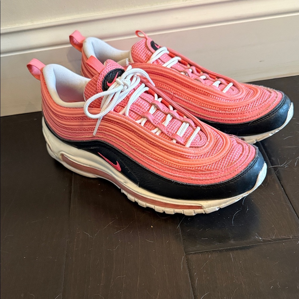 Nike Air Max 97 Coral and Black Shoes